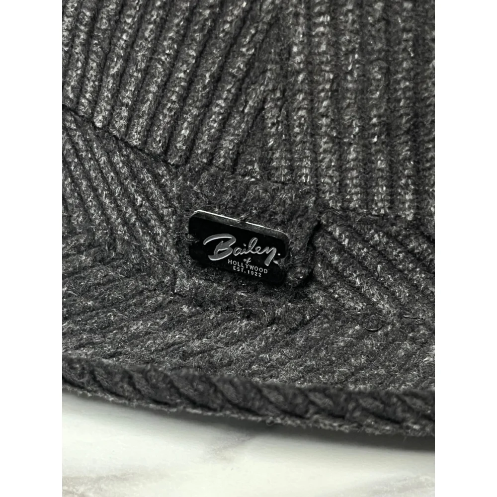 Bailey of Hollywood Black Corduroy Men's Fedora Trilby Hat Small Petite